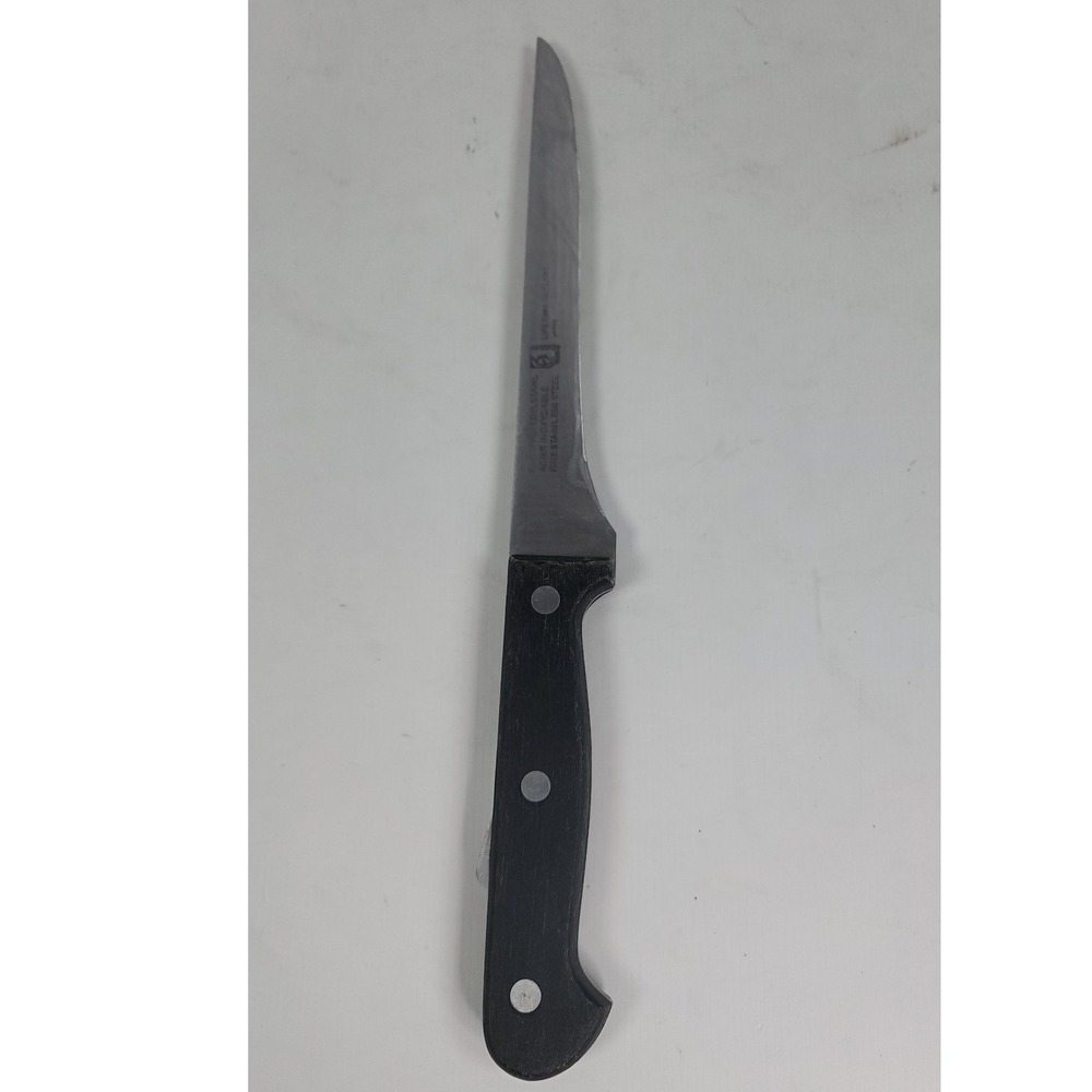 L.C. Germain Lifetime Cutlery Utility Knife Stainless Steel Japan Black Handle